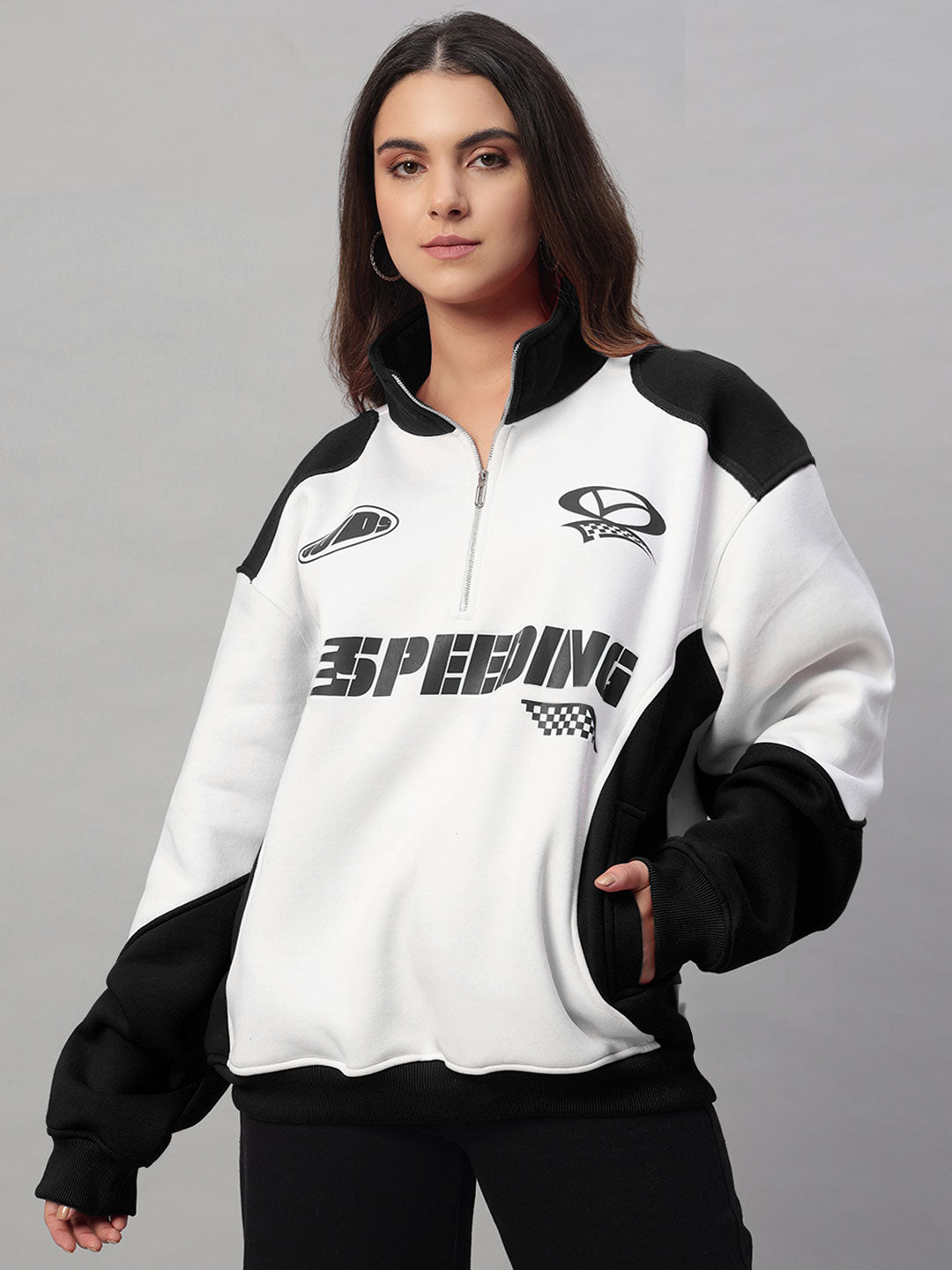 WOMEN'S SPEEDING COLORBLOCK JACKET (BLACK)