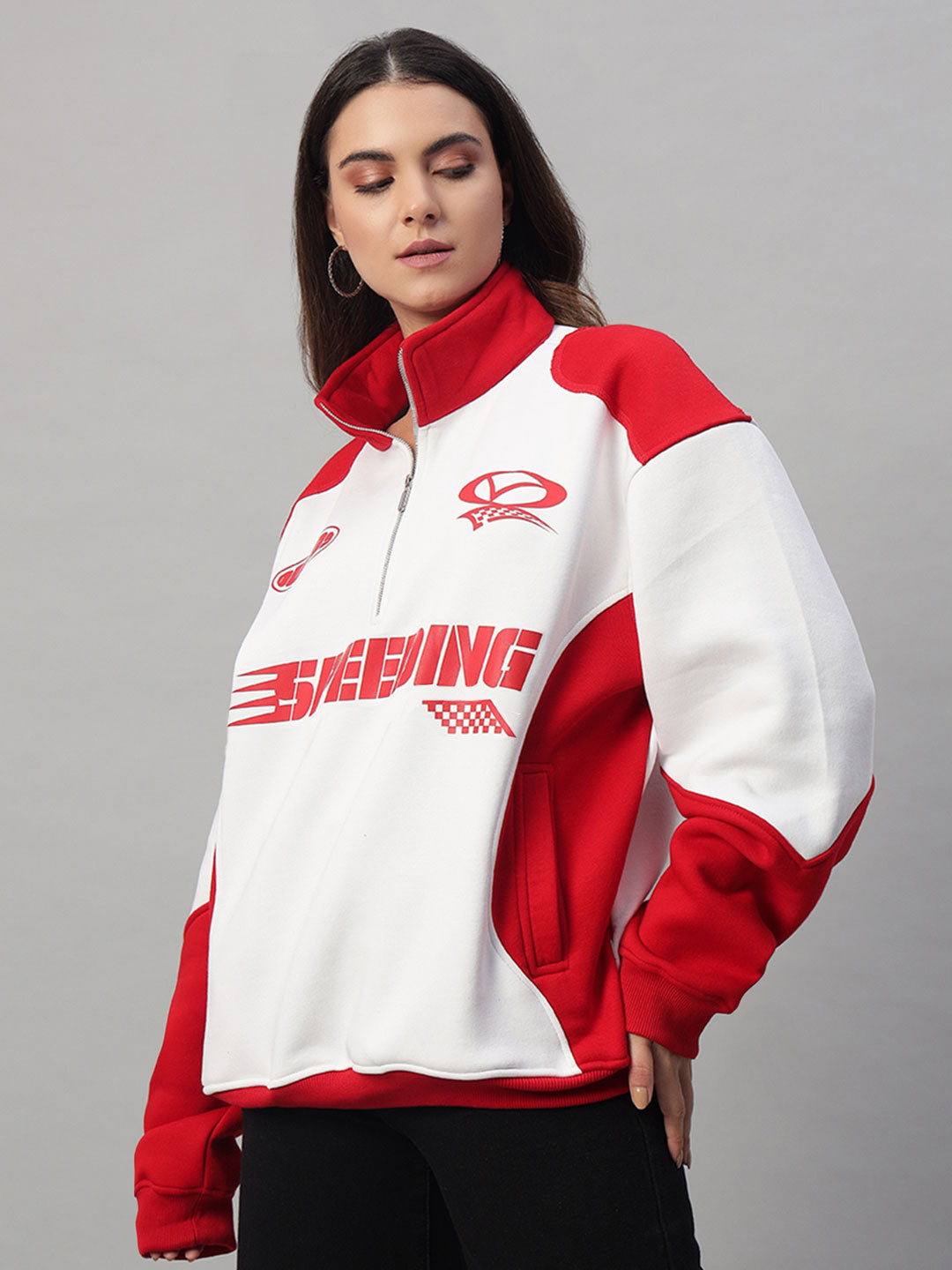 WOMEN'S SPEEDING COLORBLOCK JACKET (RED)