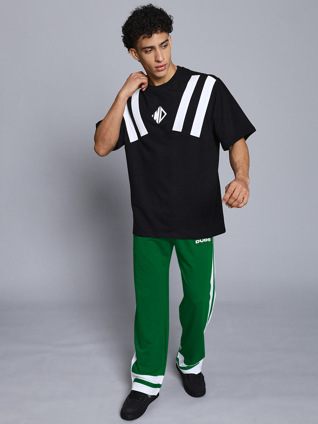 RONNY SIDE STRIPE JOGGER (GREEN-WHITE)