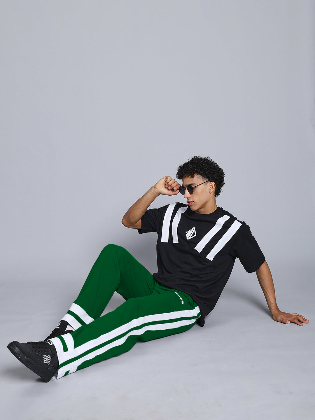 RONNY SIDE STRIPE JOGGER (GREEN-WHITE)