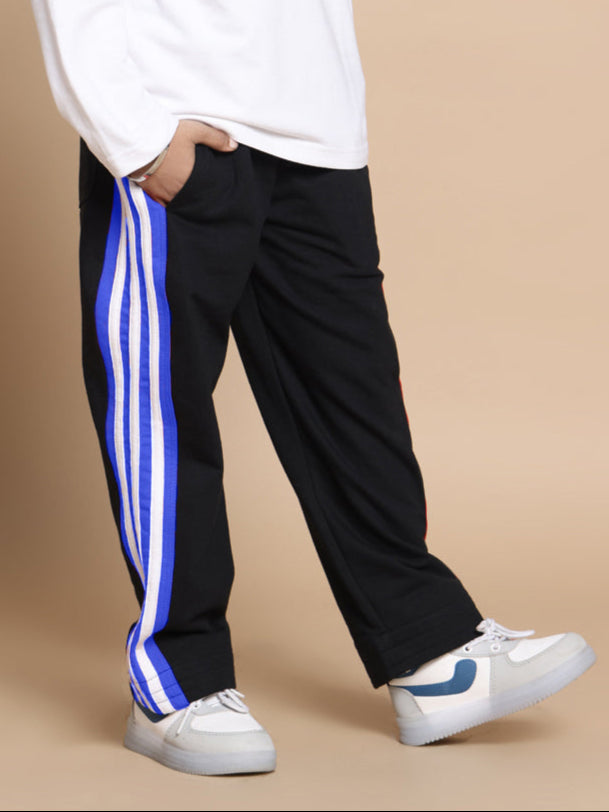 MILANO RELAXED PANT FOR BOYS & GIRLS JOGGER (BLACK-BLUE)