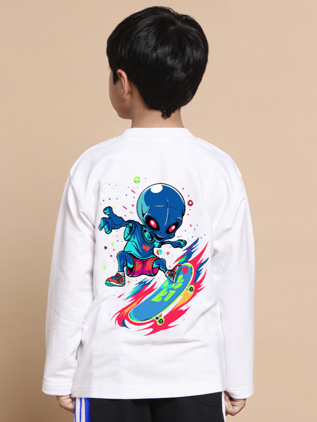 ALIEN OVERSIZED SWEATSHIRT BOYS & GIRLS (WHITE)