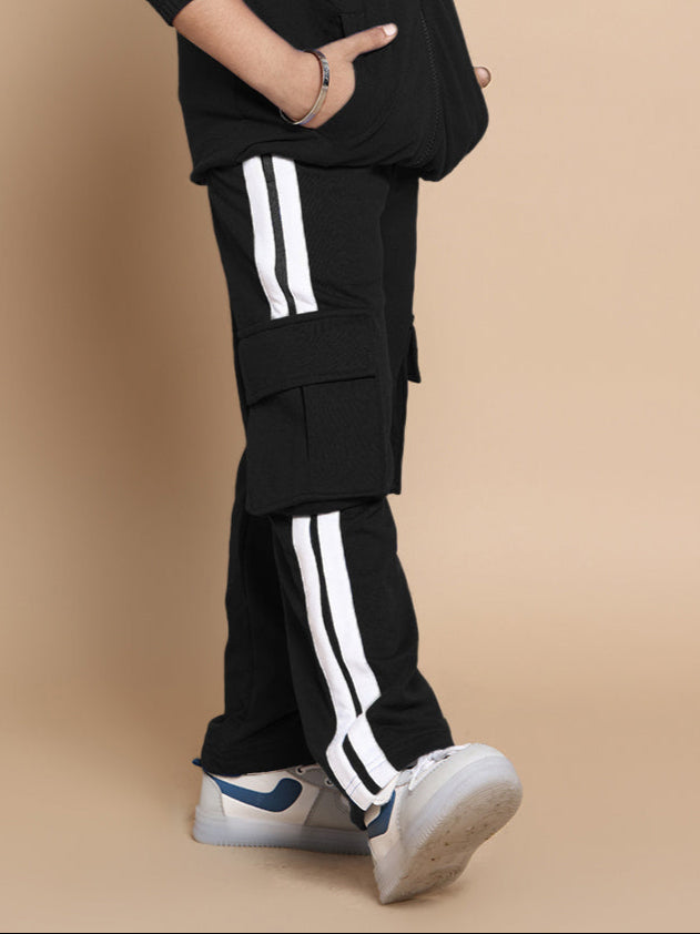 SCOTIA STRIPE JOGGERS FOR BOYS & GIRLS (BLACK)