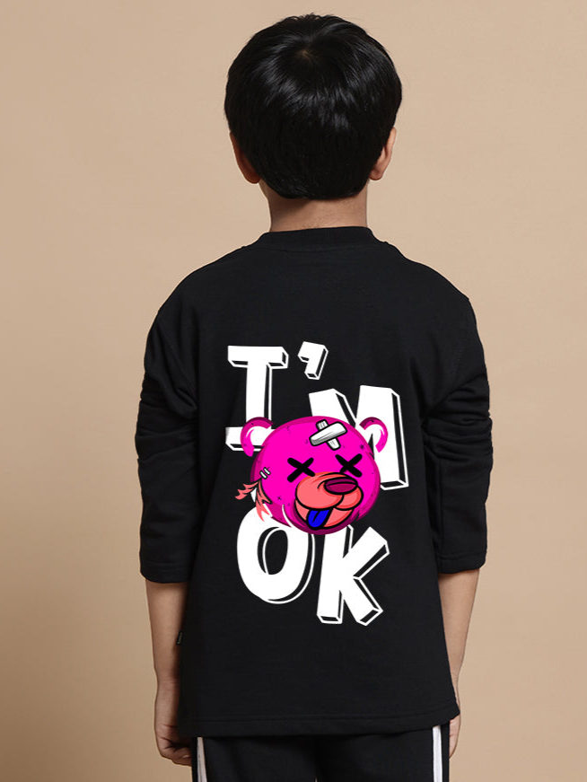 I'M OK SWEATSHIRT FOR BOYS & GIRLS (BLACK)