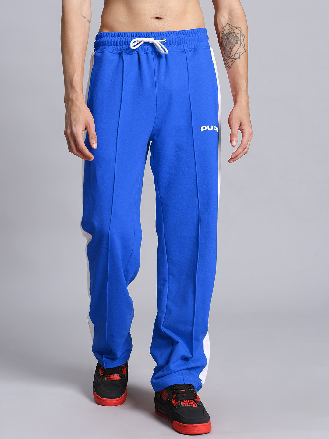 WONDER SLIT ZIPPER JOGGERS (BLUE WHITE)