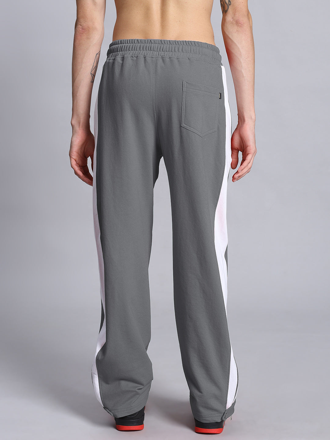 WONDER SLIT ZIPPER JOGGERS (GREY WHITE)