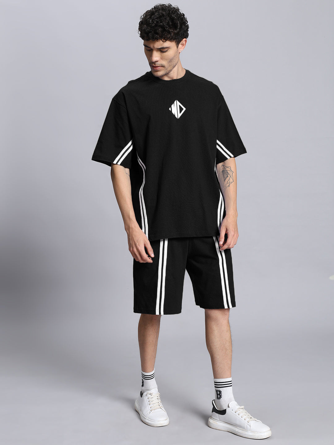 OUTLOOK SUMMER CO-ORD SHORTS SET (BLACK)