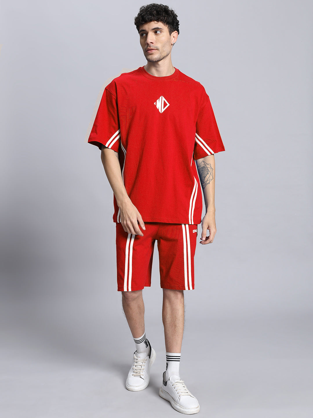 OUTLOOK SUMMER CO-ORD SHORTS SET (RED)