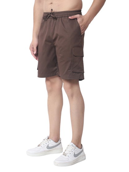 Cotton Cargo Shorts (Brown) - Wearduds