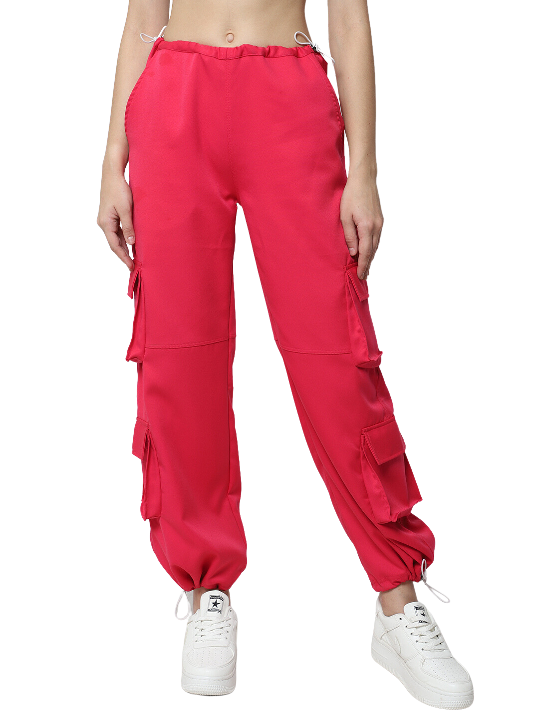 Street Wear Parachute Cargo Pants (Hot Pink) - Wearduds