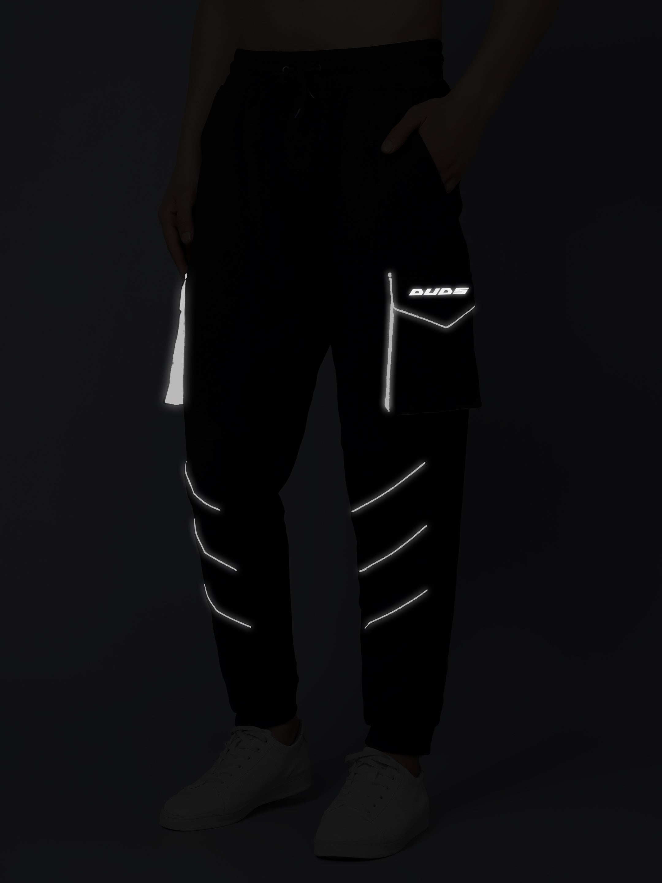 Reflective Cargo Pants (Black) - Wearduds